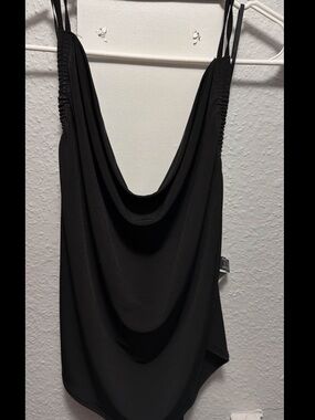 Forever 21 Black Cowl Neck Backless Tank Top